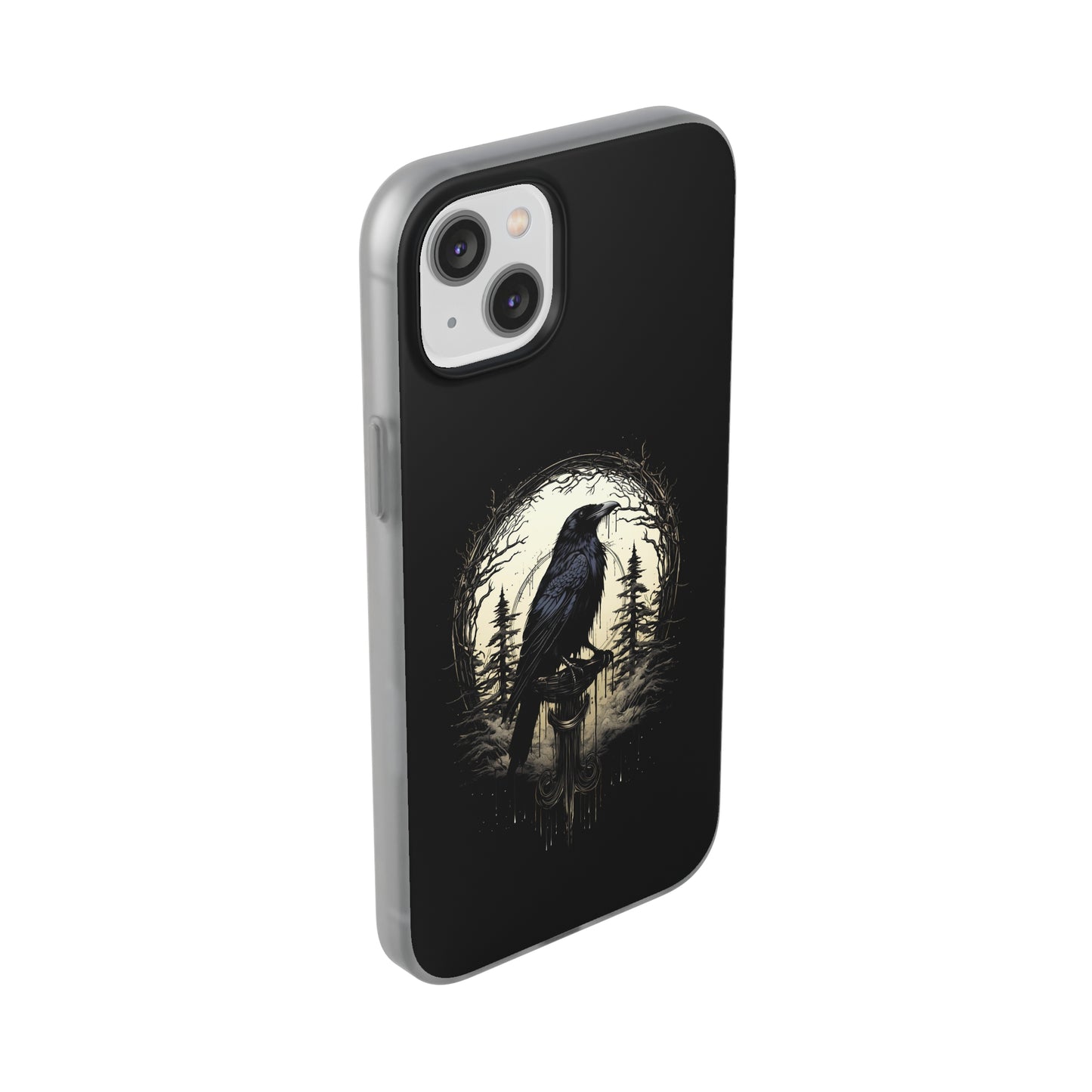 Night's Sentinel Goth Raven Phone Case for iPhone 13 14 pro max Galaxy s22 s23 ultra - optional gift box -dark academia black phone case