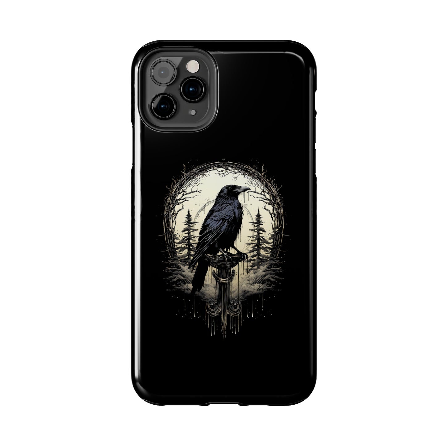 Night's Sentinel Tough Phone Case for iPhone 15 14 13 12 11 pro max XR XS 7 8 SE Gothic Black phone case Dark Academia iPhone case