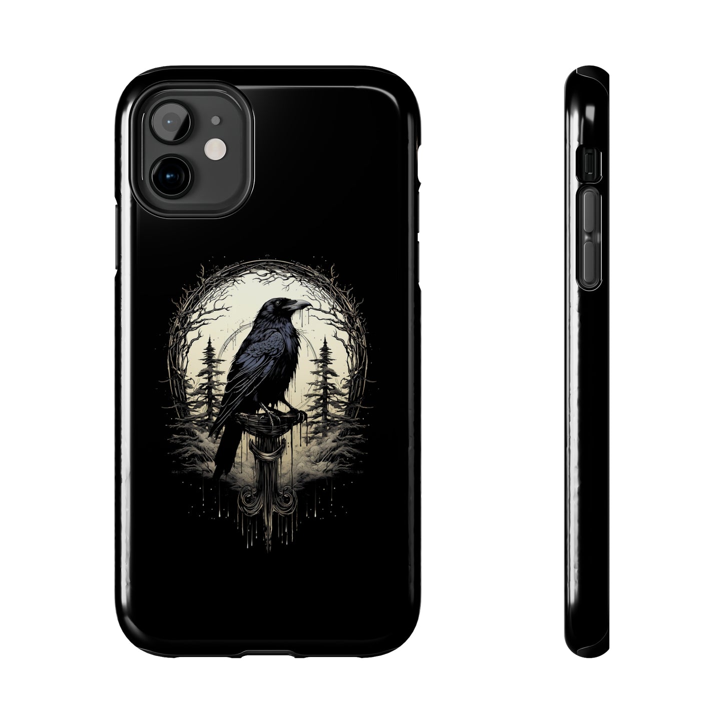 Night's Sentinel Tough Phone Case for iPhone 15 14 13 12 11 pro max XR XS 7 8 SE Gothic Black phone case Dark Academia iPhone case