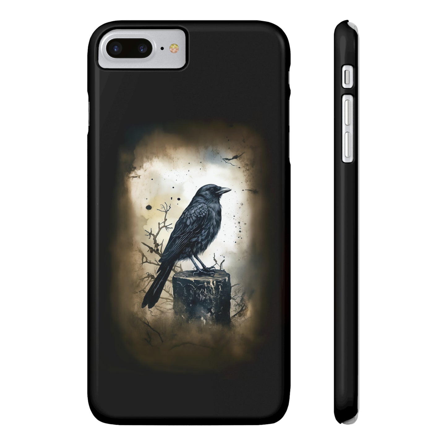 Raven Visage Black Raven Gothic Slim Phone Case iPhone 15 Pro Case Black iPhone Case Black iPhone 15 case 14 13 dark academia