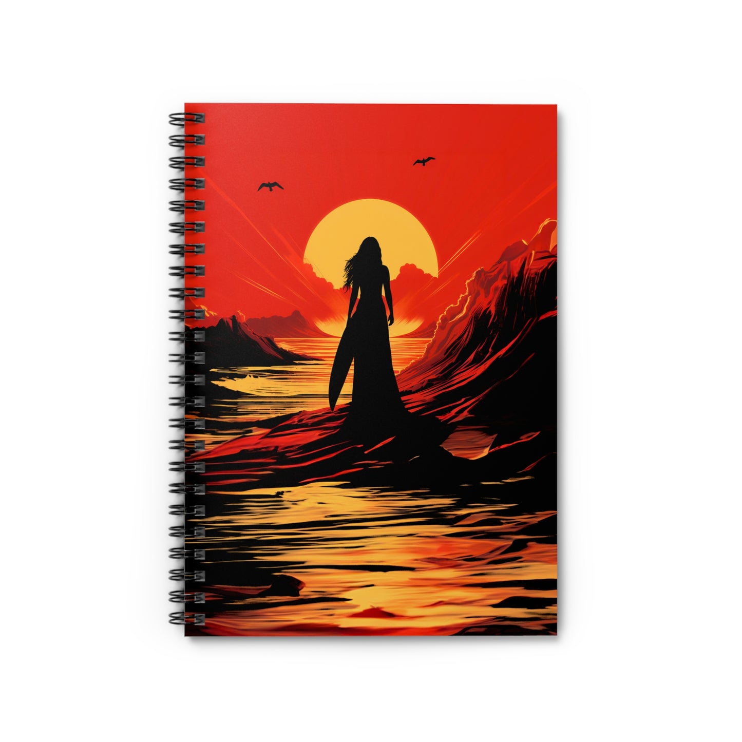 Surfer Goddess Spiral Notebook - spiral journal, surfer girl, surf girl, spiral notebook