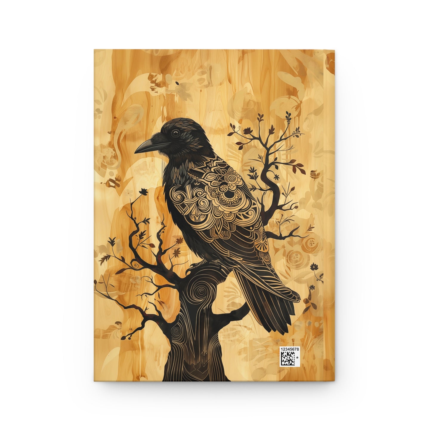 Delicate Raven Hardcover Journal Corvid in Tree Notebook