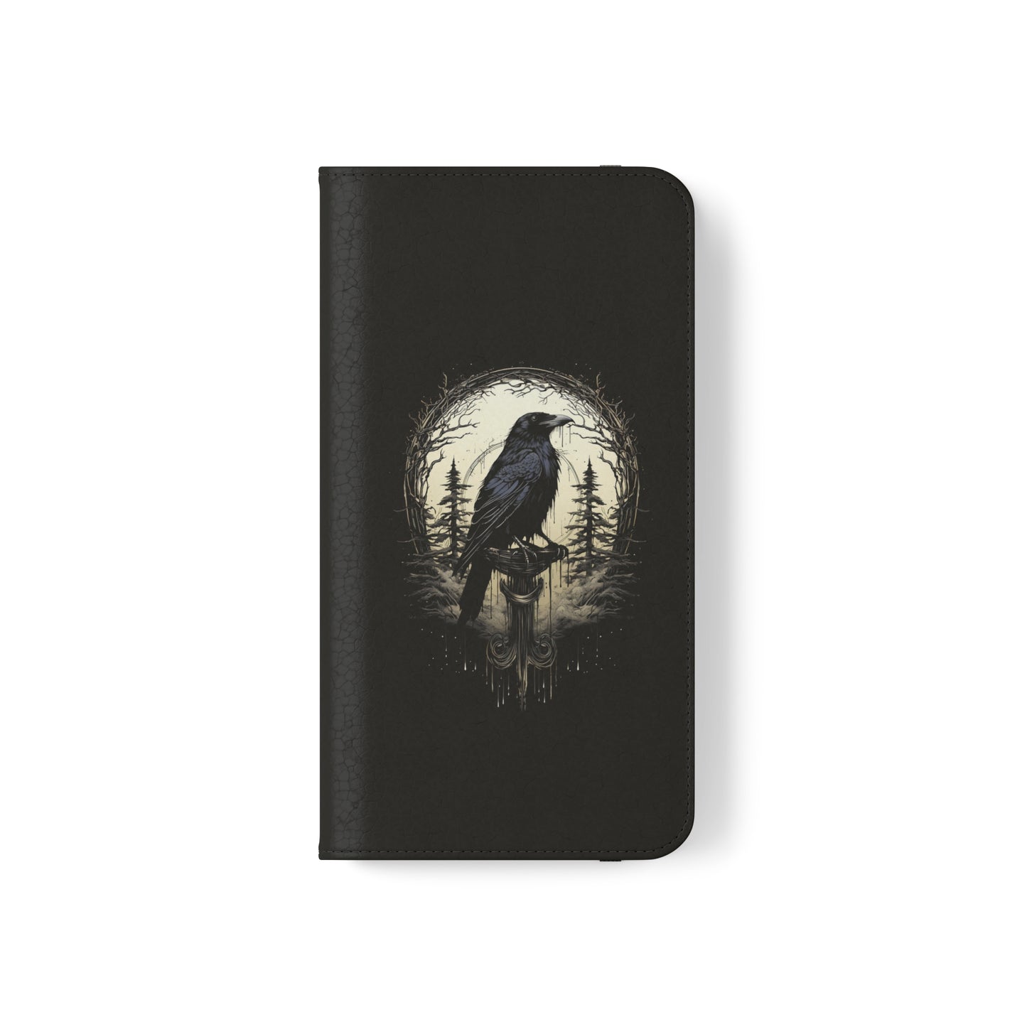 Night's Sentinel Flip Case Phone Case Gothic Raven Flip Phone Case Dark Academia Phone Case Dark Art Flip Case s22 s21 iphone 13 12 11