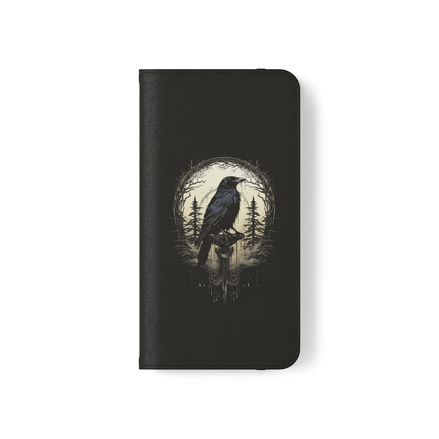 Night's Sentinel Flip Case Phone Case Gothic Raven Flip Phone Case Dark Academia Phone Case Dark Art Flip Case s22 s21 iphone 13 12 11