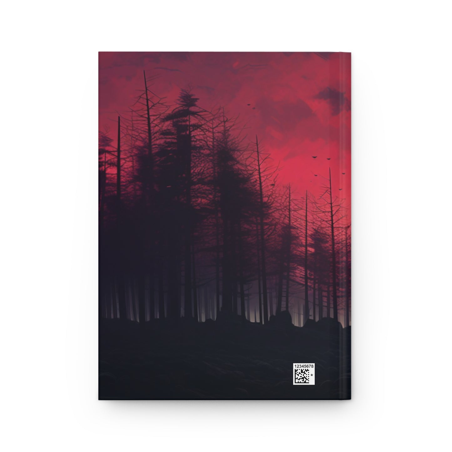 Walking into the sunset Red Hardcover Lined Journal hardcover red and black journal notebook forest scene hiking journal adventure notebook