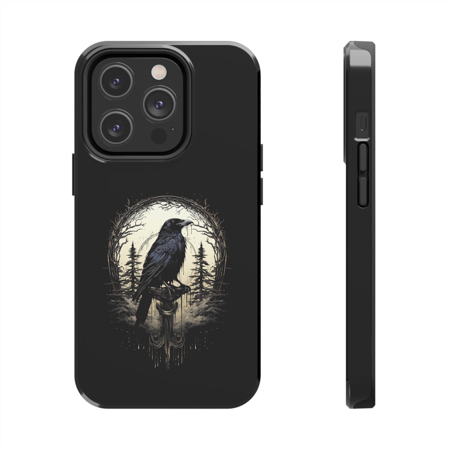 Night's Sentinel Tough Phone Case for iPhone 15 14 13 12 11 pro max XR XS 7 8 SE Gothic Black phone case Dark Academia iPhone case