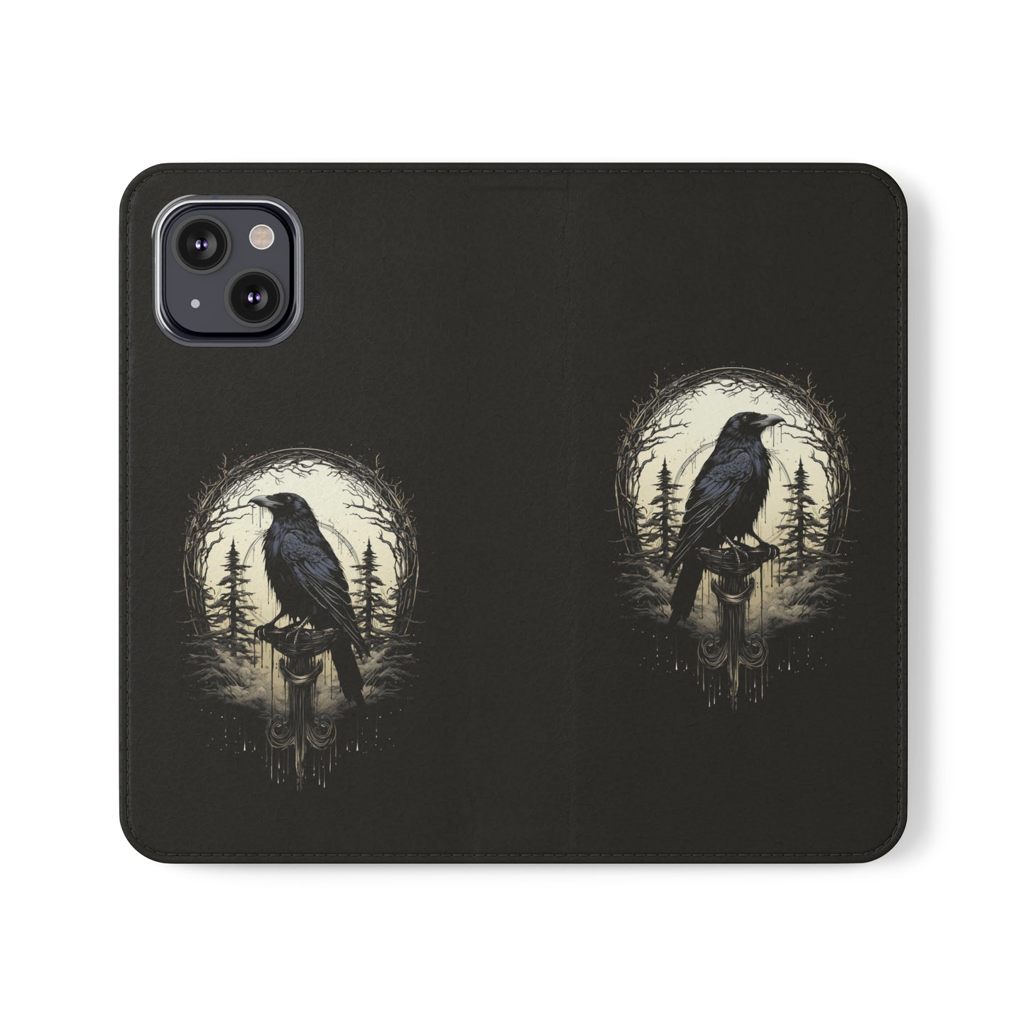 Night's Sentinel Flip Case Phone Case Gothic Raven Flip Phone Case Dark Academia Phone Case Dark Art Flip Case s22 s21 iphone 13 12 11