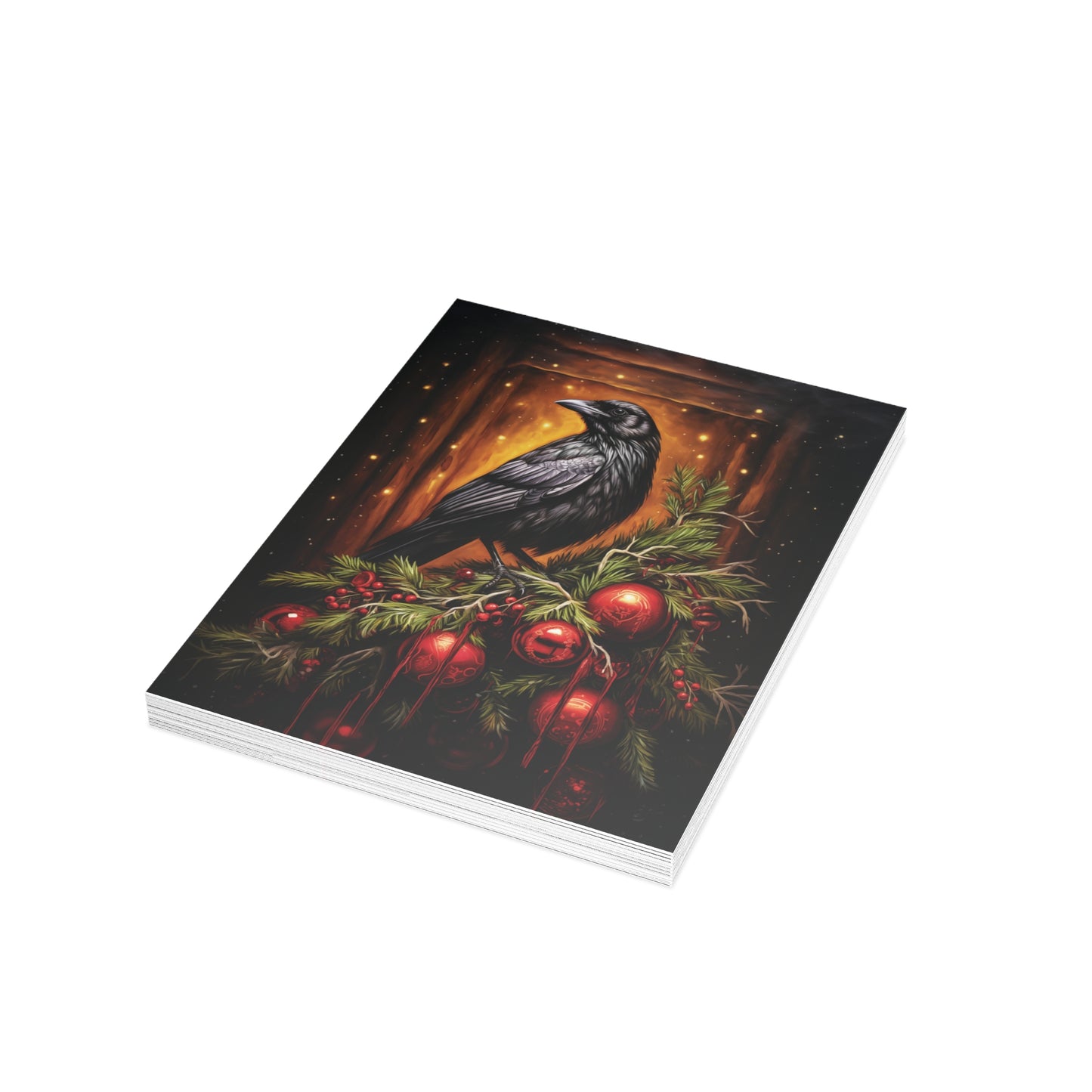 A Corvid Christmas, Raven Christmas Postcards holiday greeting cards dark Christmas cards cool Christmas blank Christmas post cards, gothic