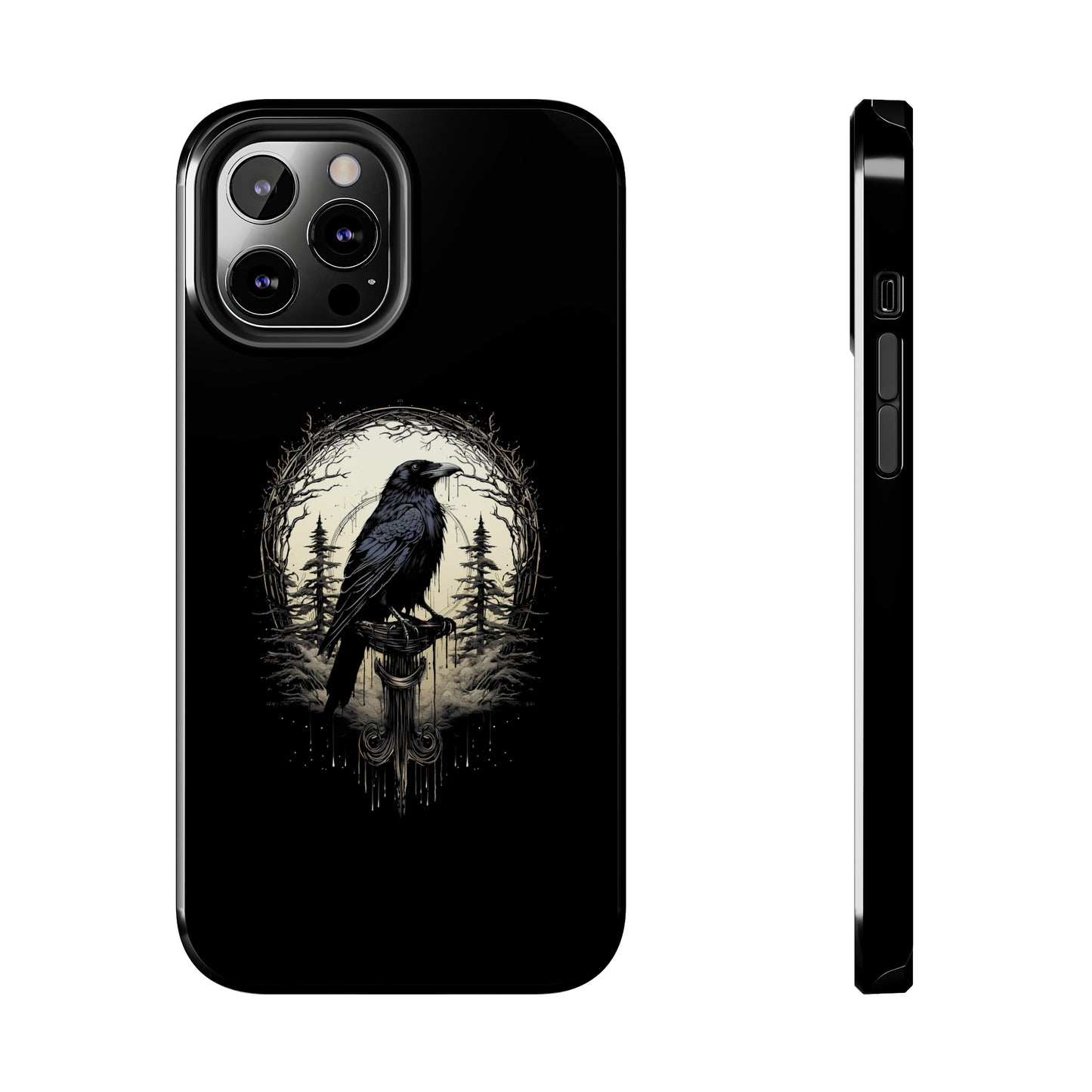 Night's Sentinel Tough Phone Case for iPhone 15 14 13 12 11 pro max XR XS 7 8 SE Gothic Black phone case Dark Academia iPhone case