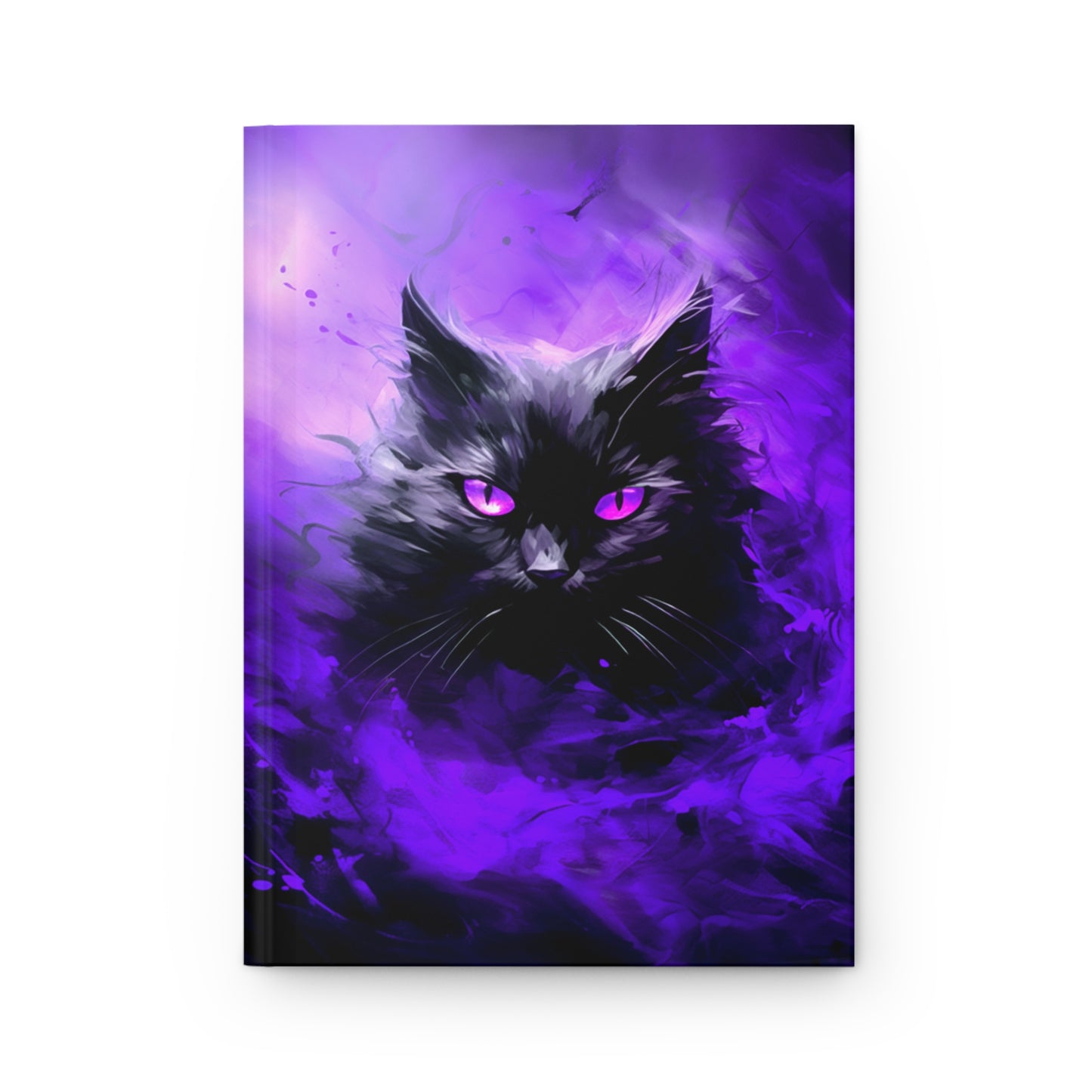 Purple Meow Hardcover Journal Abstract Art Cat Notebook