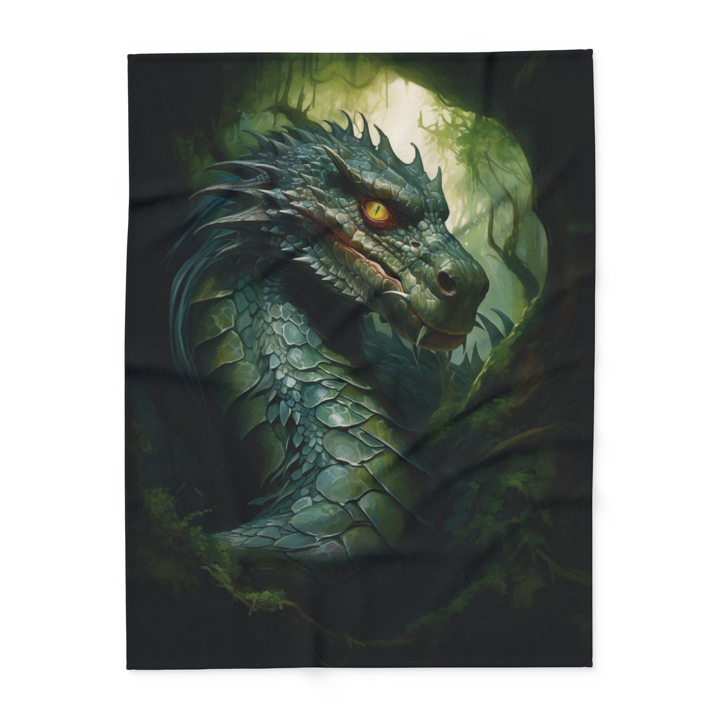 Dragonslither Arctic Fleece Blanket Green Dragon Blanket Fleece Dragon Blanket Green Blanket