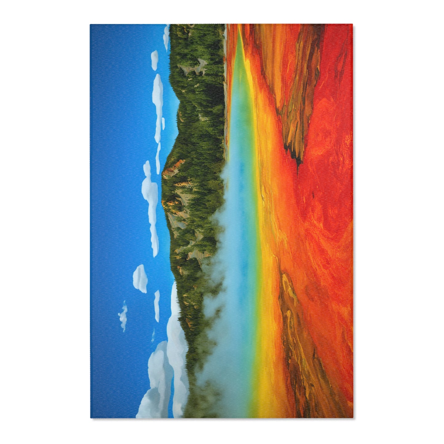 Grand Prismatic Spring Area Rug National Park Area Rug Rainbow Rug Beautiful Nature Rug 2x3 3x2 4x6 6x4