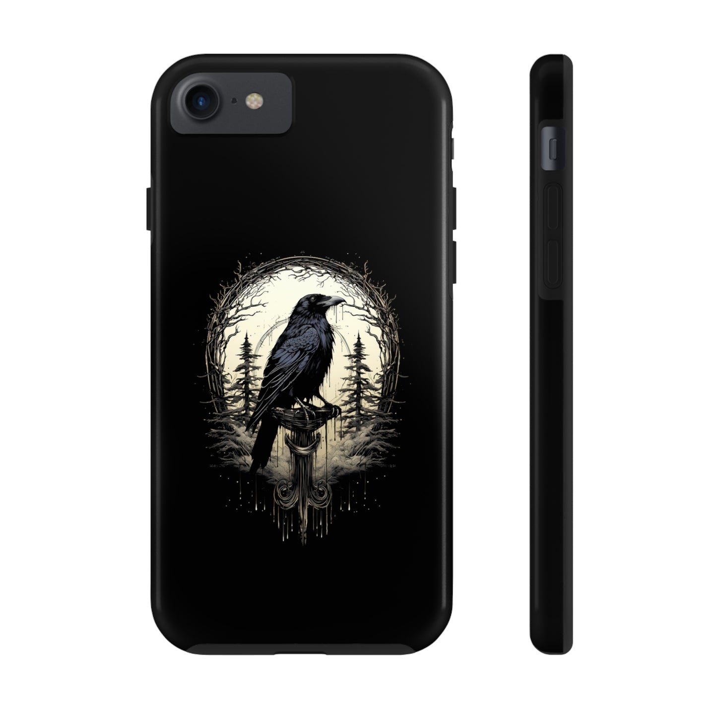 Night's Sentinel Tough Phone Case for iPhone 15 14 13 12 11 pro max XR XS 7 8 SE Gothic Black phone case Dark Academia iPhone case