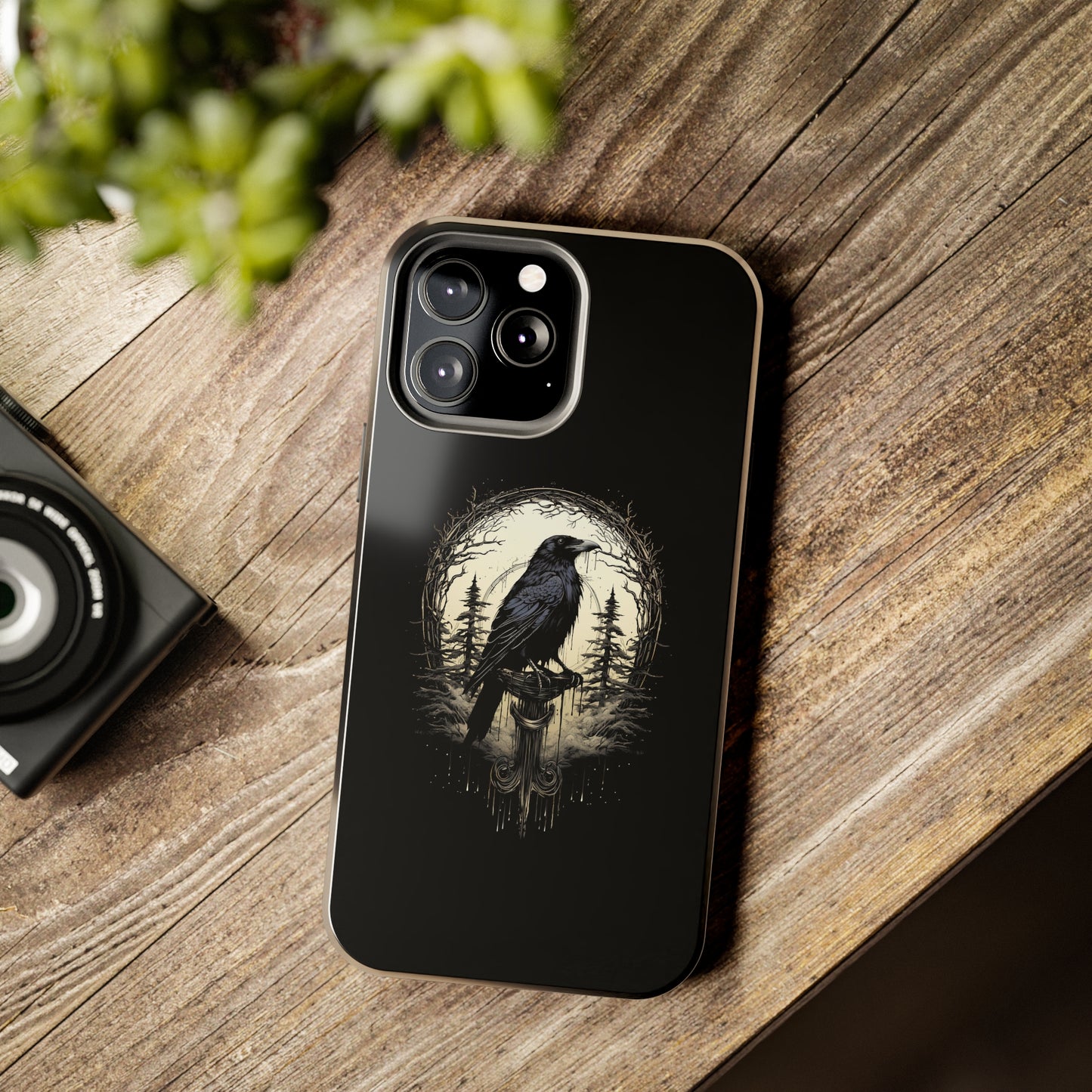 Night's Sentinel Tough Phone Case for iPhone 15 14 13 12 11 pro max XR XS 7 8 SE Gothic Black phone case Dark Academia iPhone case