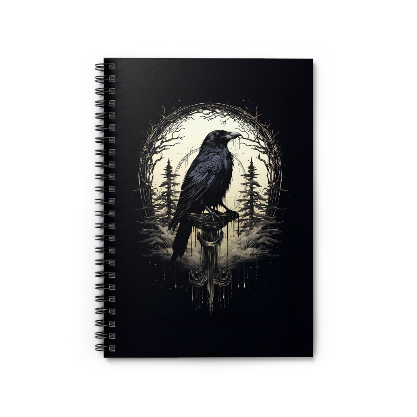 Raven Spiral Notebook - dark, black, art notebook