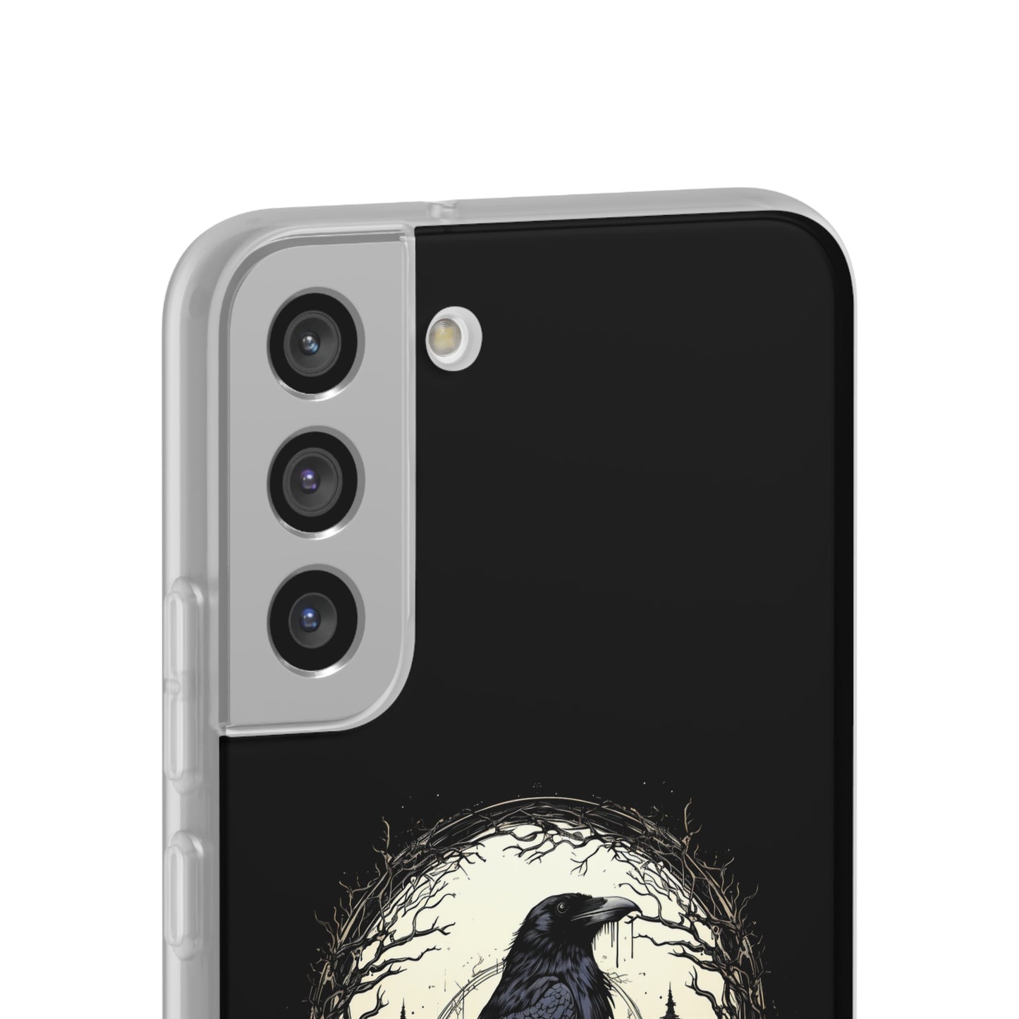 Night's Sentinel Goth Raven Phone Case for iPhone 13 14 pro max Galaxy s22 s23 ultra - optional gift box -dark academia black phone case