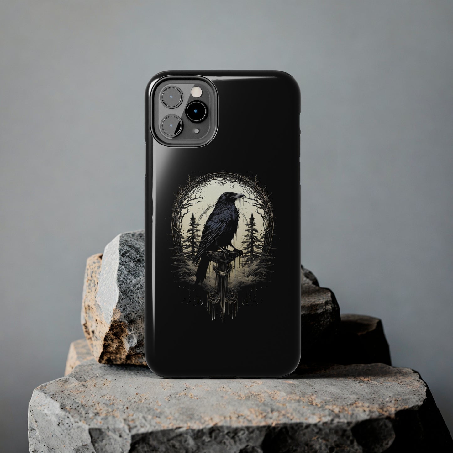 Night's Sentinel Tough Phone Case for iPhone 15 14 13 12 11 pro max XR XS 7 8 SE Gothic Black phone case Dark Academia iPhone case