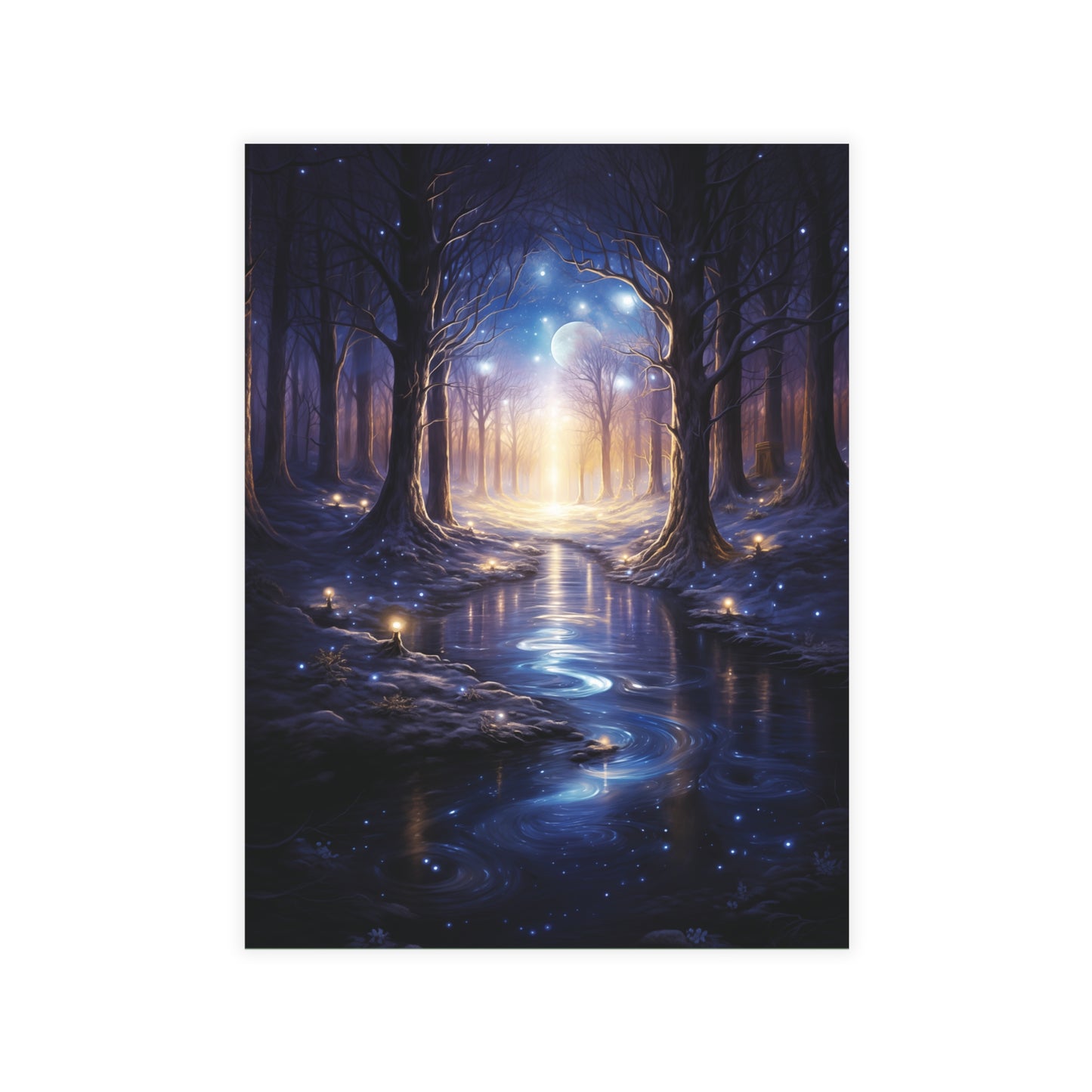 Winter Solstice Northern Lights Greeting Card postcard with envelope winter holiday greeting card for winter solstice seasons greetings card