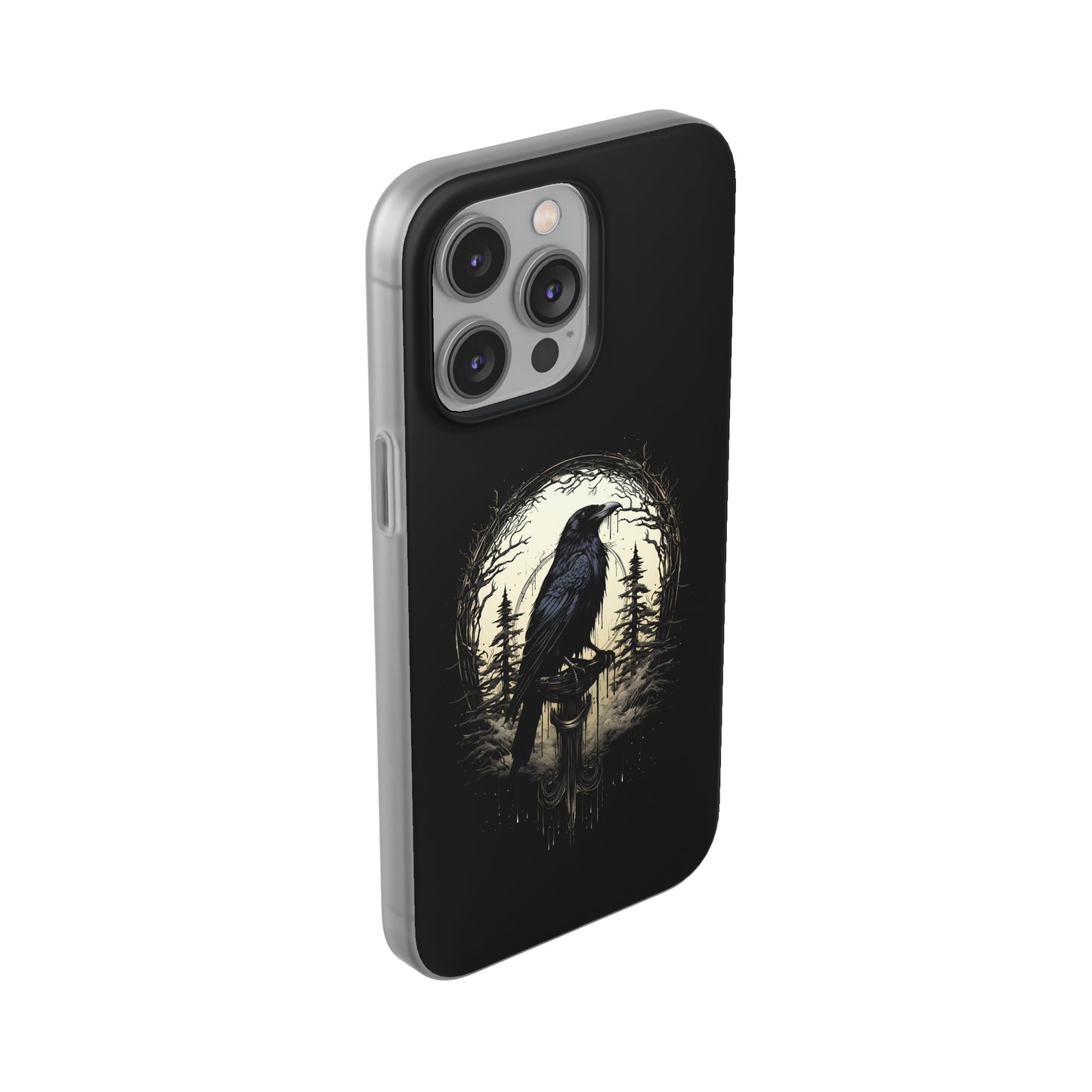 Night's Sentinel Goth Raven Phone Case for iPhone 13 14 pro max Galaxy s22 s23 ultra - optional gift box -dark academia black phone case