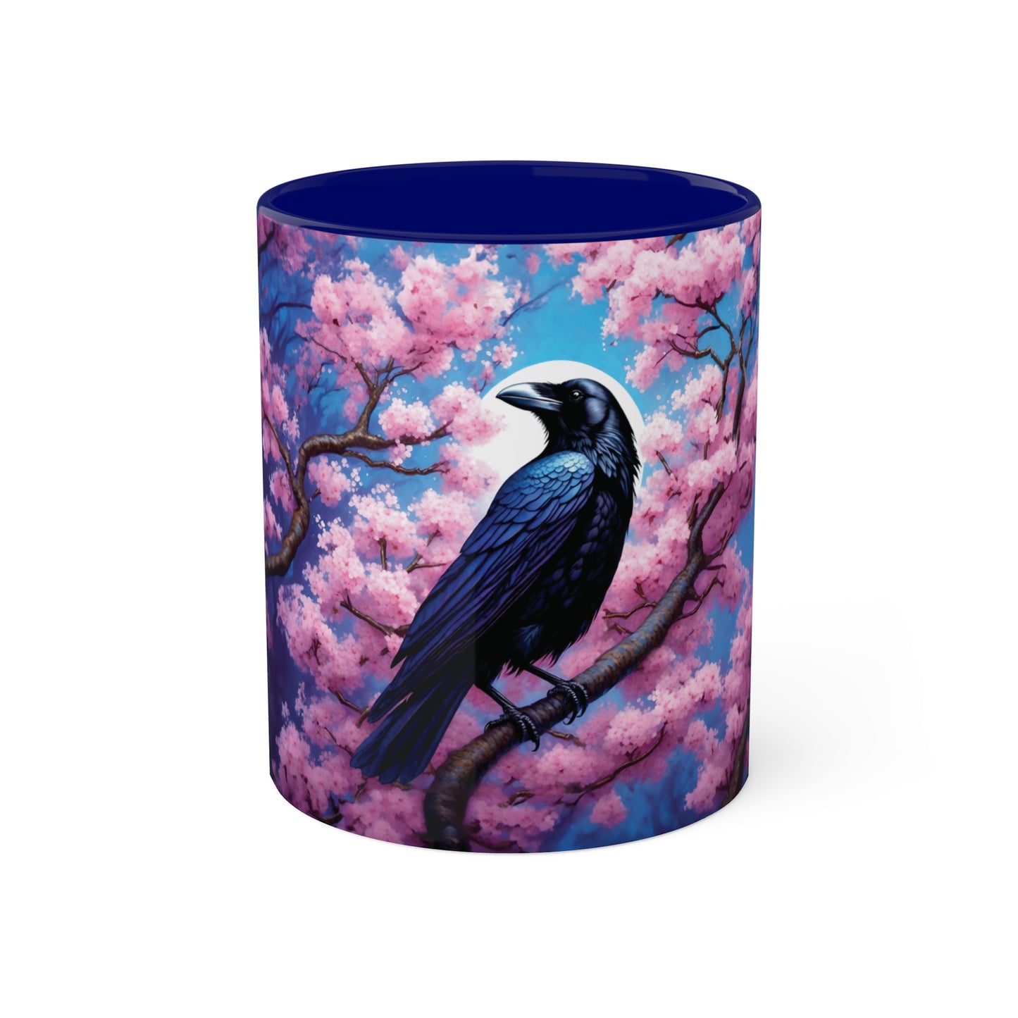 Raven Sakura Cherry Blossom Colorful Mug 11oz - My original art