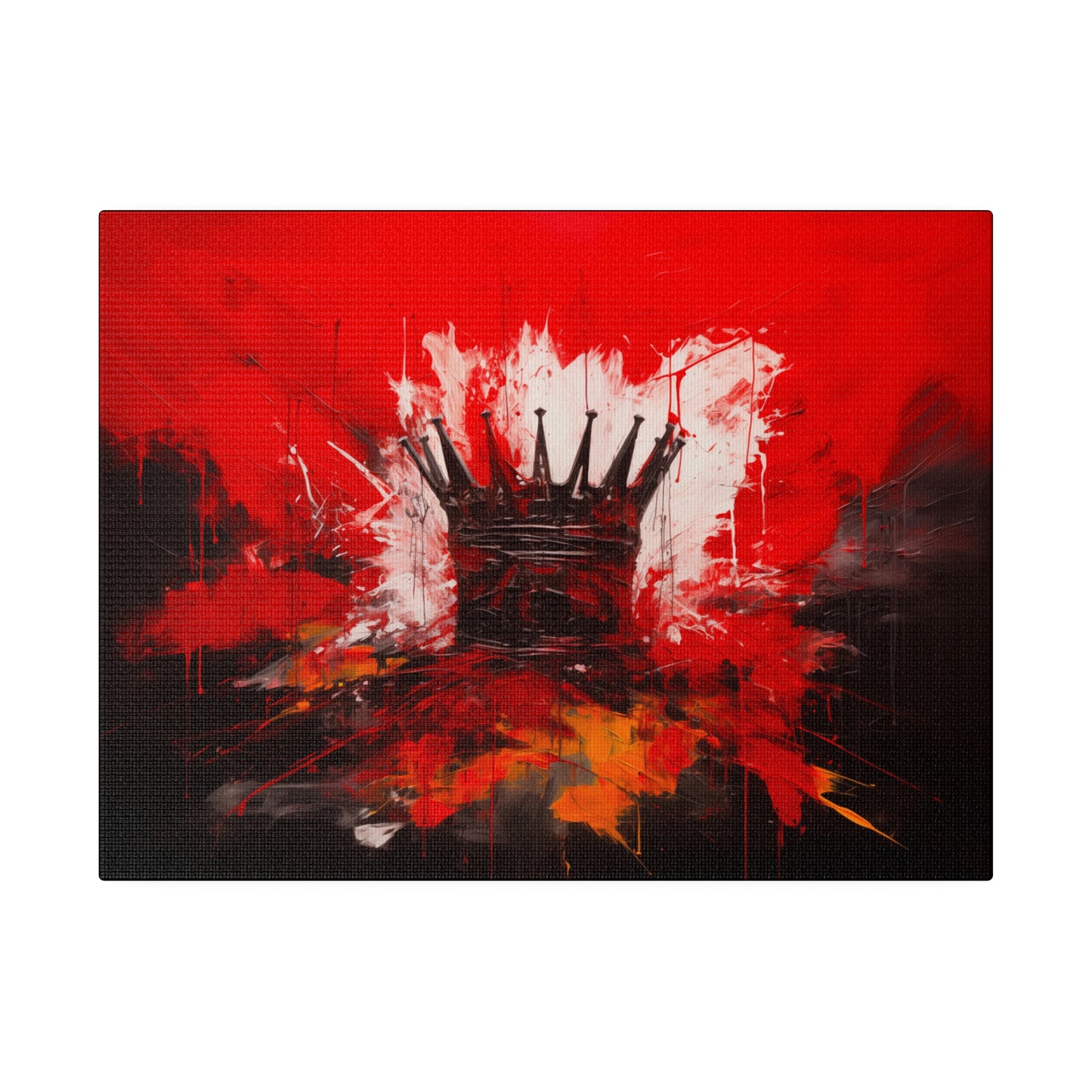 Painted Crown Matte Canvas Red and Black Abstract Art Print 12x9, 16x12, 24x16, 30x20, 36x24, 40x30, 48x32 inch Artwork