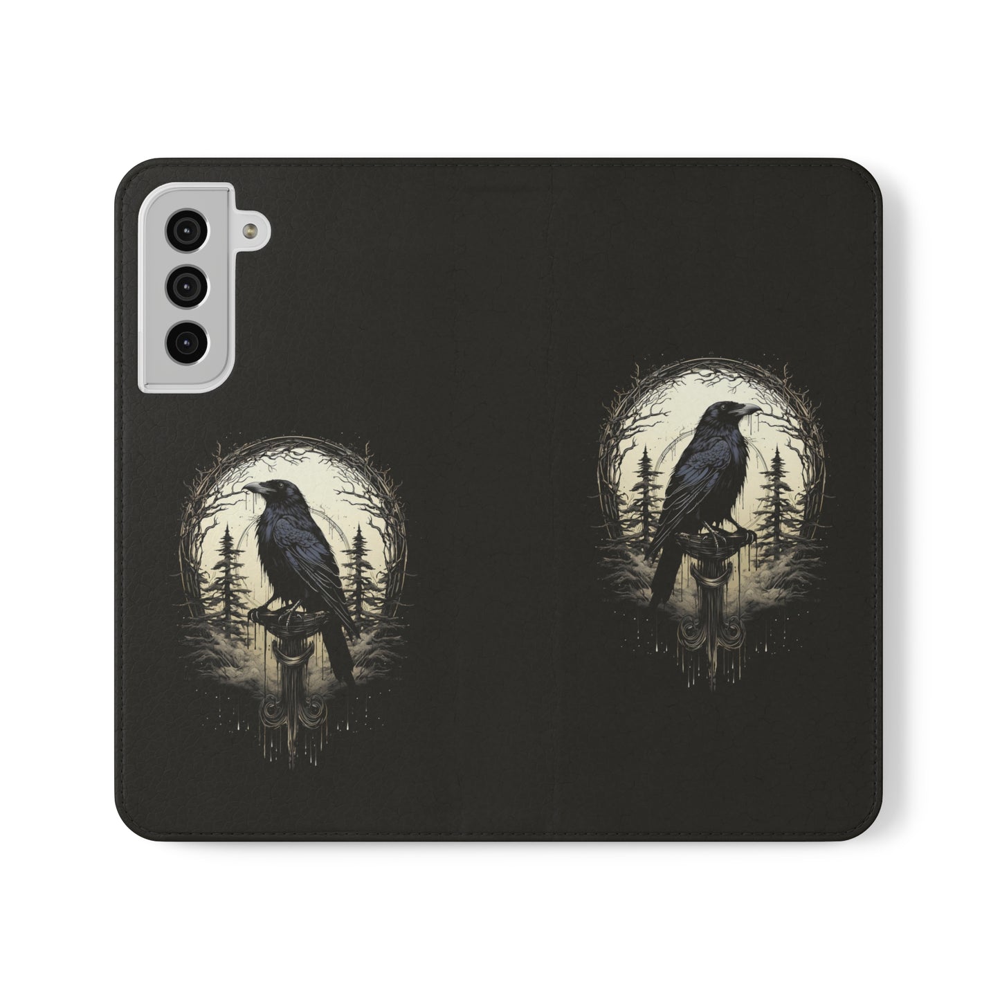 Night's Sentinel Flip Case Phone Case Gothic Raven Flip Phone Case Dark Academia Phone Case Dark Art Flip Case s22 s21 iphone 13 12 11