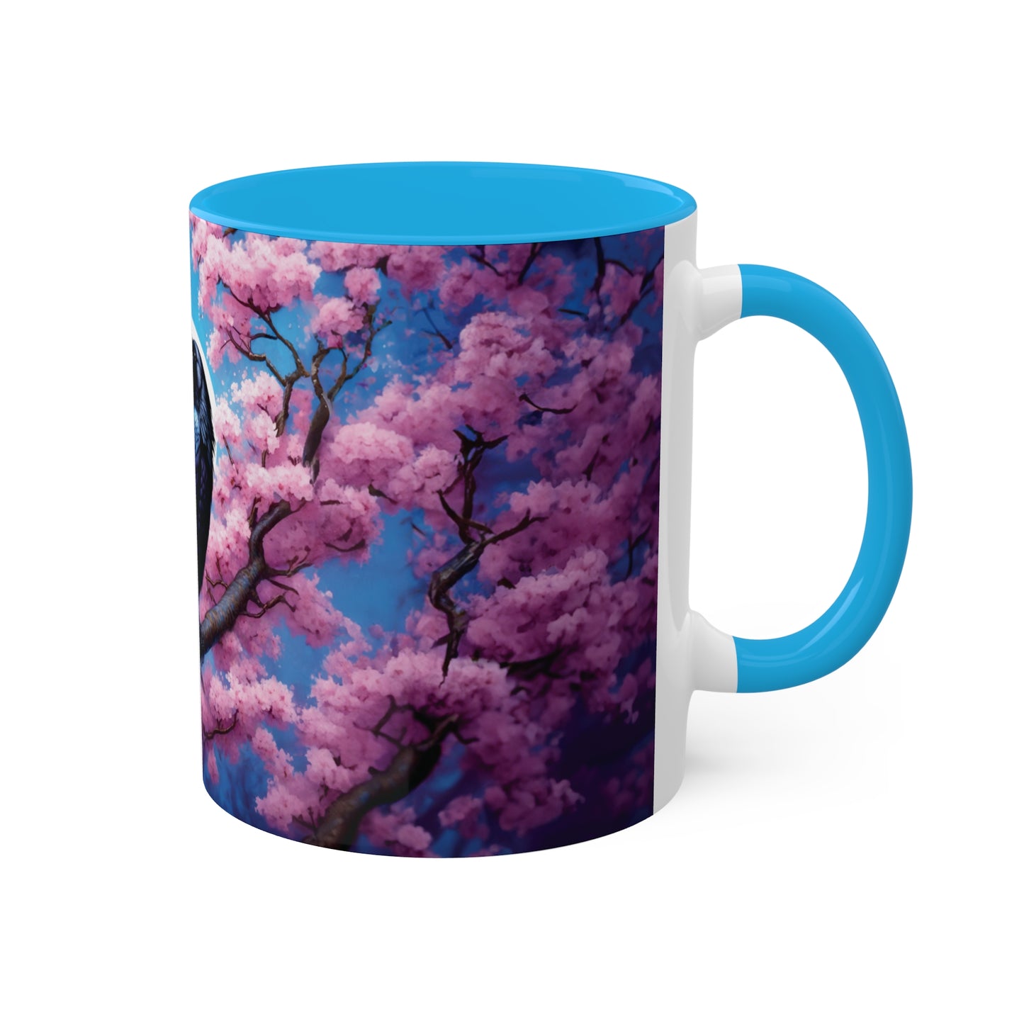 Raven Sakura Cherry Blossom Colorful Mug 11oz - My original art