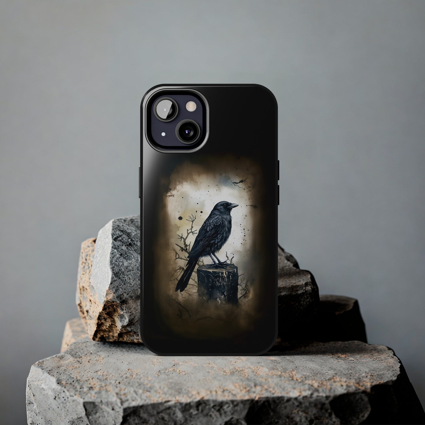 Raven Visage Tough Phone Case for iPhone 15 14 13 12 11 pro max XR XS 7 8 SE Gothic Black phone case Dark Academia iPhone case