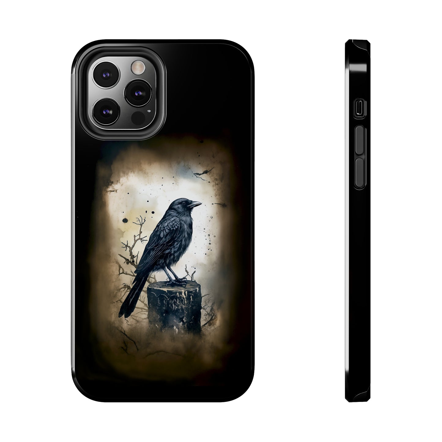 Raven Visage Tough Phone Case for iPhone 15 14 13 12 11 pro max XR XS 7 8 SE Gothic Black phone case Dark Academia iPhone case