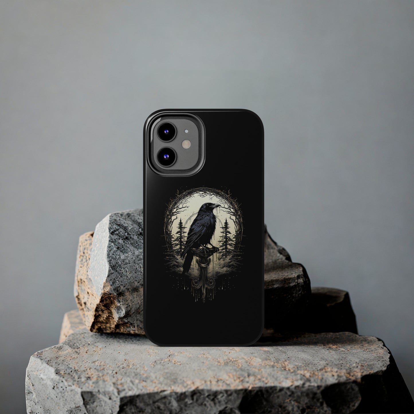 Night's Sentinel Tough Phone Case for iPhone 15 14 13 12 11 pro max XR XS 7 8 SE Gothic Black phone case Dark Academia iPhone case