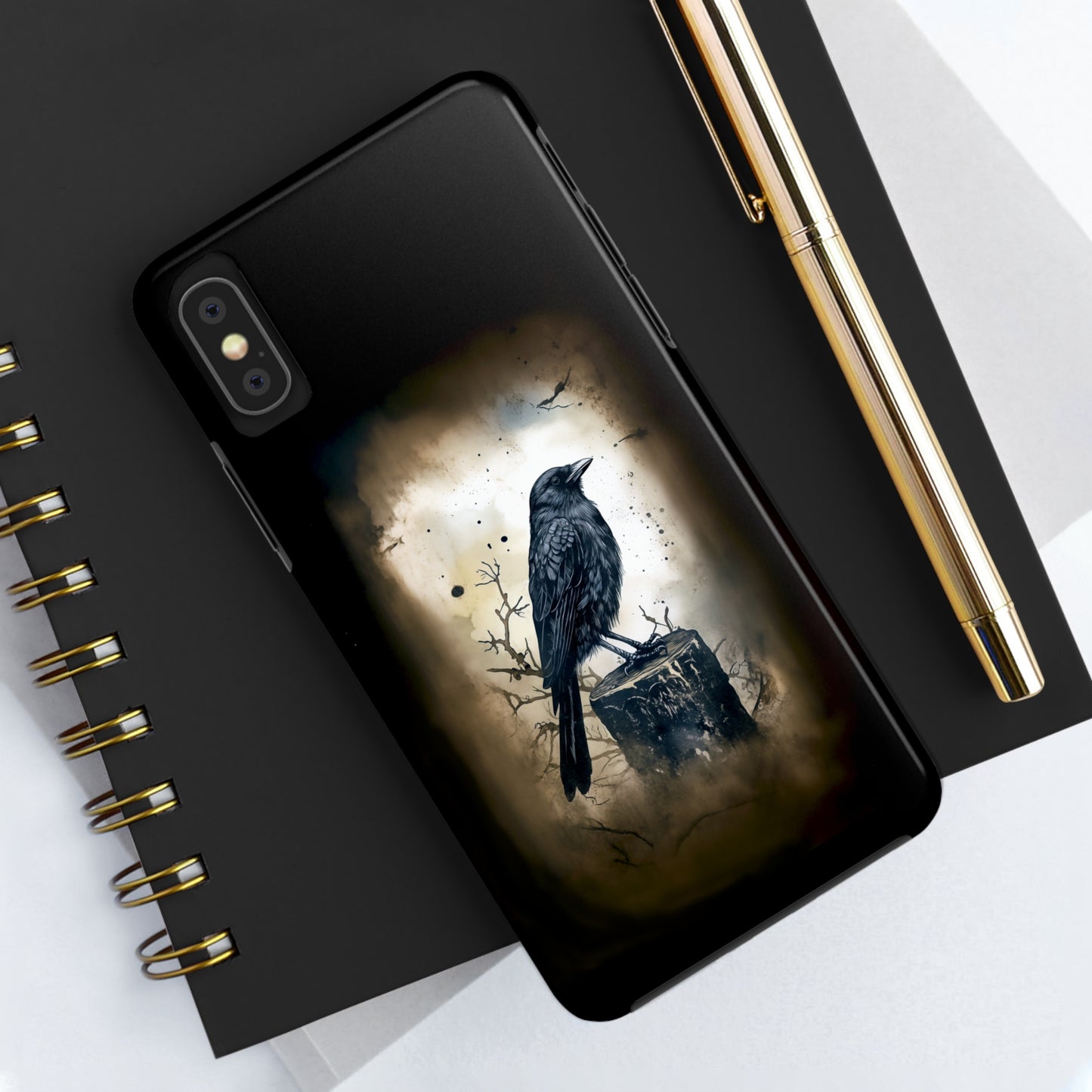 Raven Visage Tough Phone Case for iPhone 15 14 13 12 11 pro max XR XS 7 8 SE Gothic Black phone case Dark Academia iPhone case