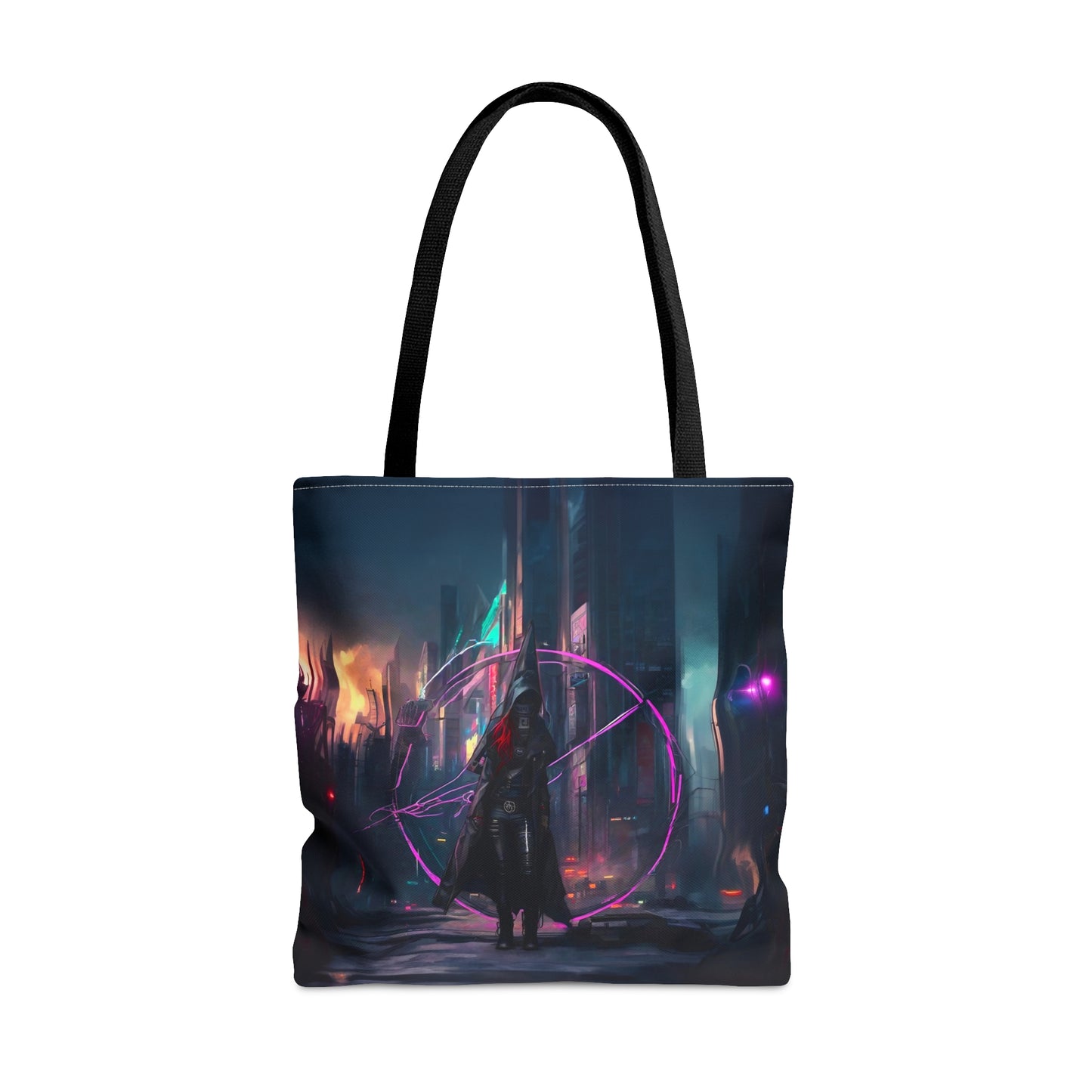 Technomancer's Ward, Cyberpunk Anarchy Mage Tote Bag, cloth shoulder bag, canvas shoulder bag, bag for women and girls, cloth tote, future