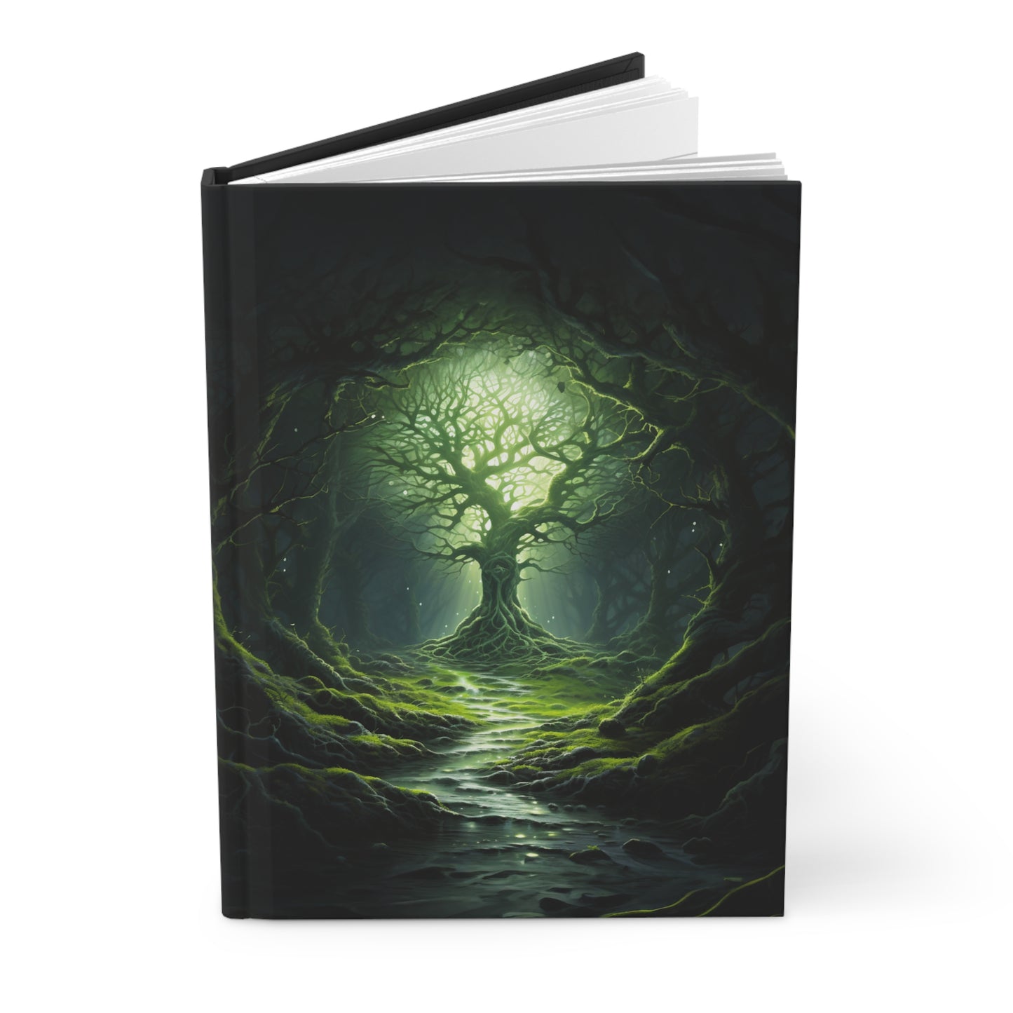 A Glimmer in the Gloom, Dark Fantasy Tree Grove Notebook Journal - Lined, Creepy, Grim, Dark Art, Macabre, Aesthetic Notebook, spooky tree