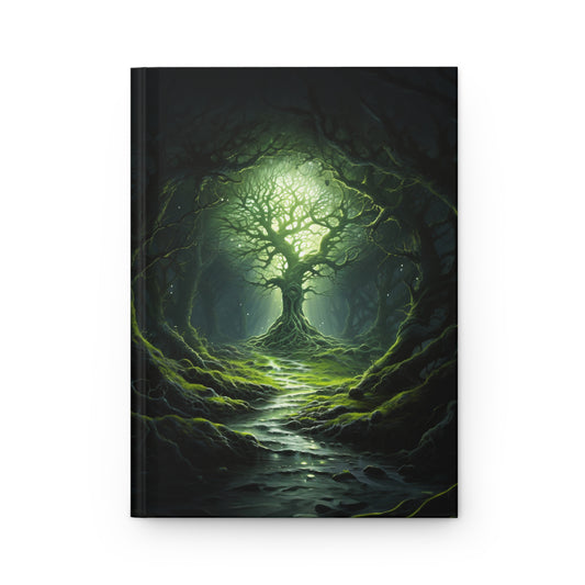 A Glimmer in the Gloom, Dark Fantasy Tree Grove Notebook Journal - Lined, Creepy, Grim, Dark Art, Macabre, Aesthetic Notebook, spooky tree