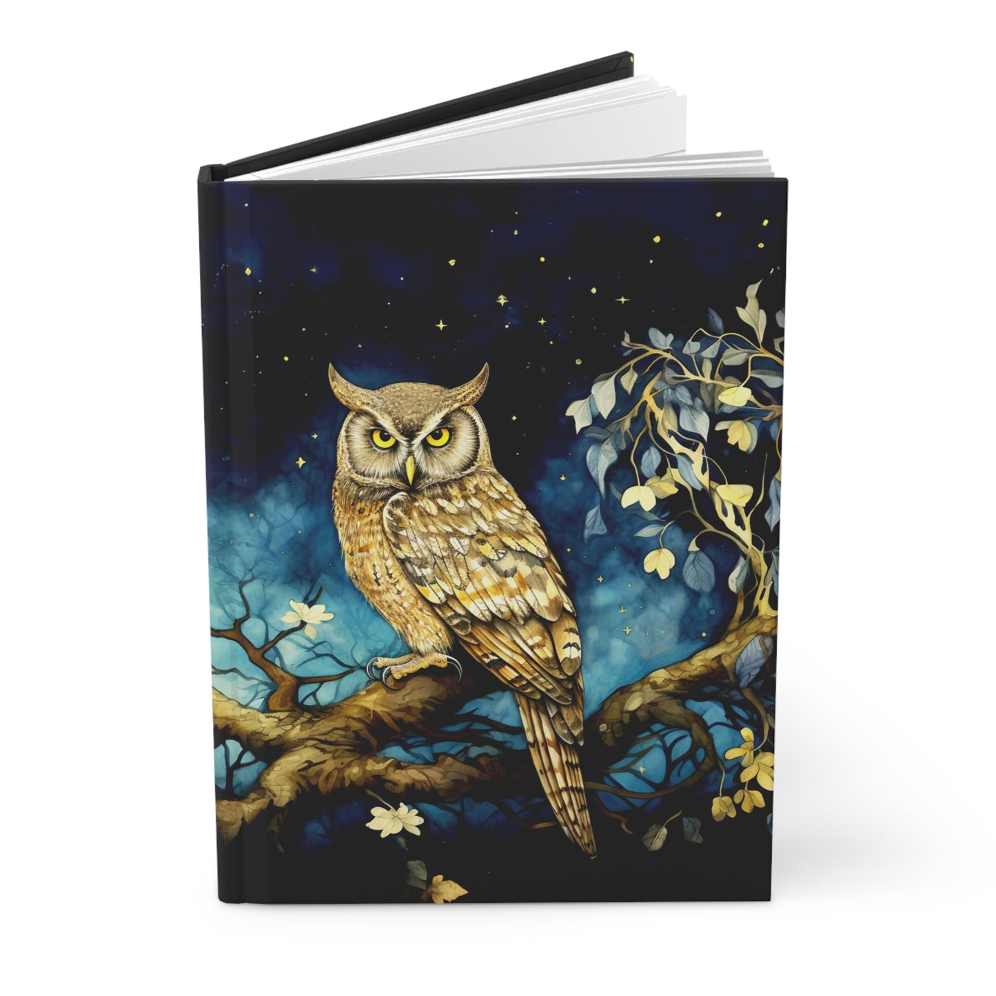 Original Owl Art Notebook - Owl Journal, Owl Notebook, hardcover