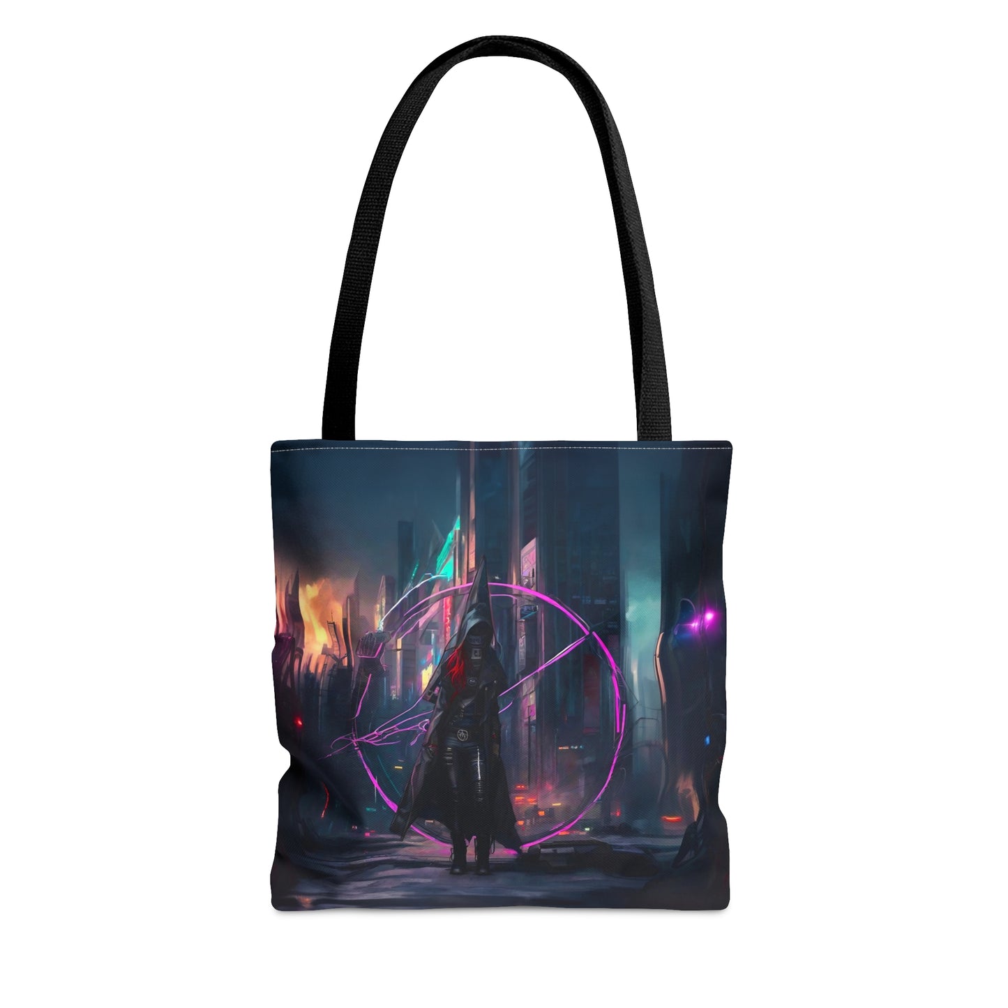 Technomancer's Ward, Cyberpunk Anarchy Mage Tote Bag, cloth shoulder bag, canvas shoulder bag, bag for women and girls, cloth tote, future