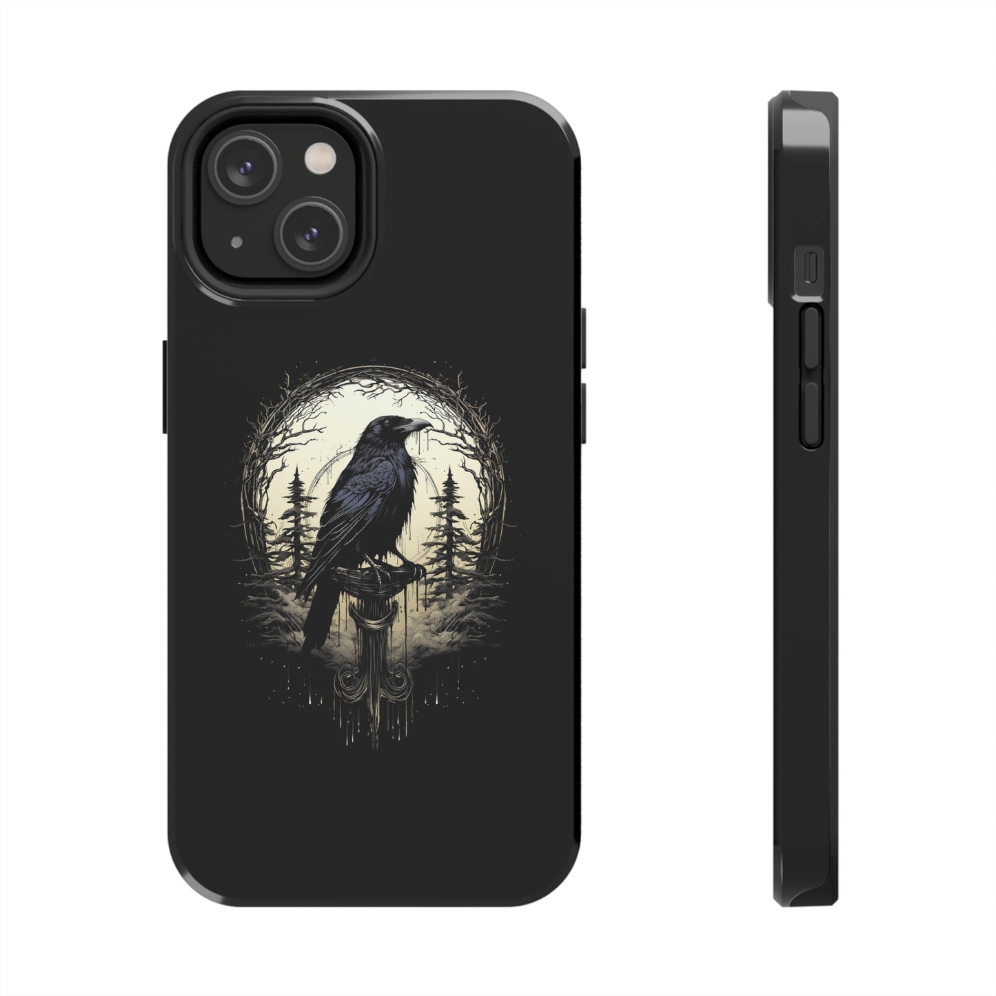 Night's Sentinel Tough Phone Case for iPhone 15 14 13 12 11 pro max XR XS 7 8 SE Gothic Black phone case Dark Academia iPhone case