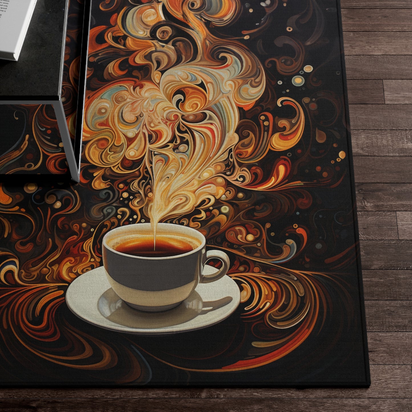 Swirling Scent Coffee Cup Rug