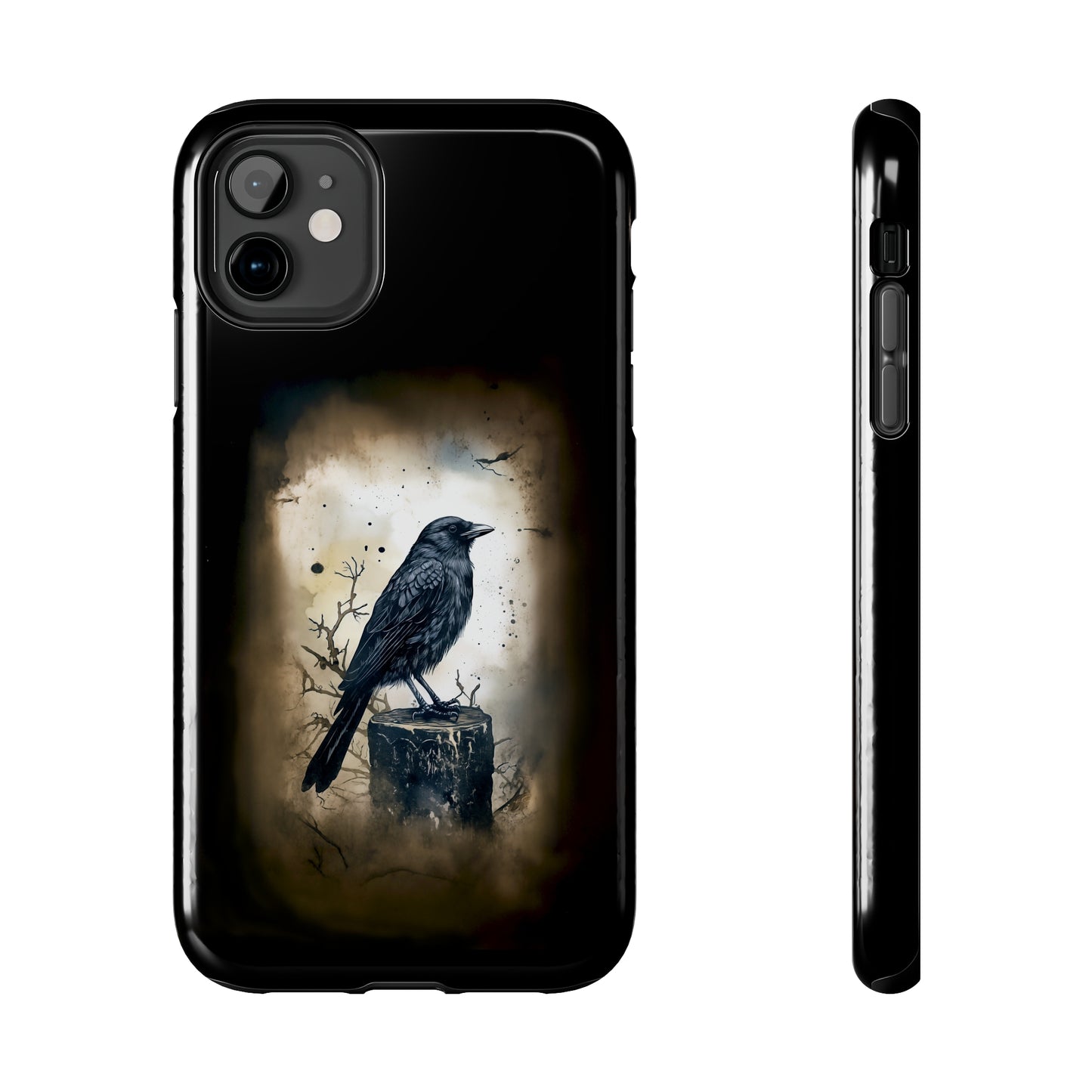 Raven Visage Tough Phone Case for iPhone 15 14 13 12 11 pro max XR XS 7 8 SE Gothic Black phone case Dark Academia iPhone case