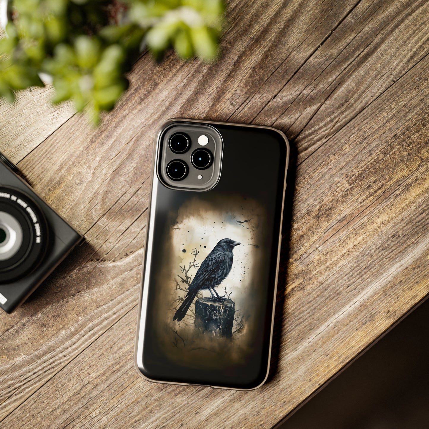 Raven Visage Tough Phone Case for iPhone 15 14 13 12 11 pro max XR XS 7 8 SE Gothic Black phone case Dark Academia iPhone case