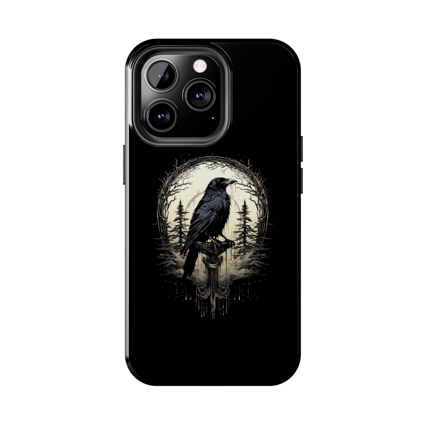 Night's Sentinel Tough Phone Case for iPhone 15 14 13 12 11 pro max XR XS 7 8 SE Gothic Black phone case Dark Academia iPhone case