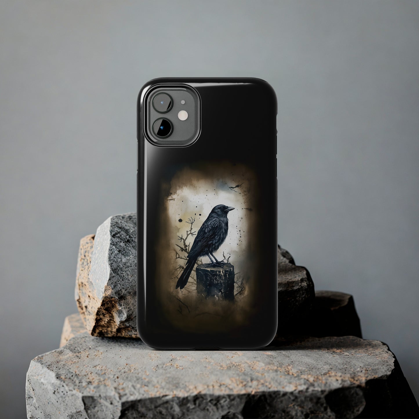 Raven Visage Tough Phone Case for iPhone 15 14 13 12 11 pro max XR XS 7 8 SE Gothic Black phone case Dark Academia iPhone case