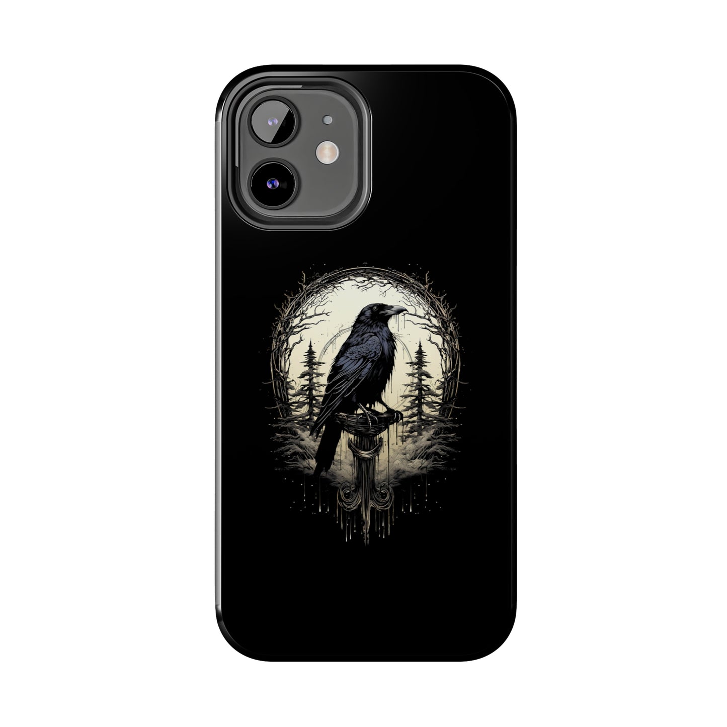 Night's Sentinel Tough Phone Case for iPhone 15 14 13 12 11 pro max XR XS 7 8 SE Gothic Black phone case Dark Academia iPhone case