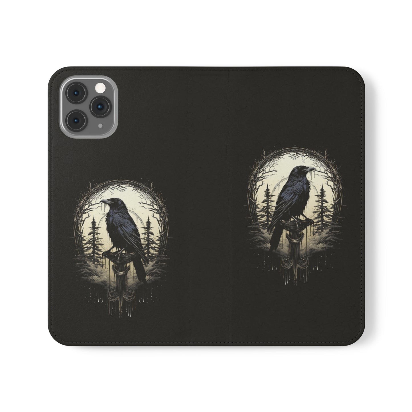 Night's Sentinel Flip Case Phone Case Gothic Raven Flip Phone Case Dark Academia Phone Case Dark Art Flip Case s22 s21 iphone 13 12 11