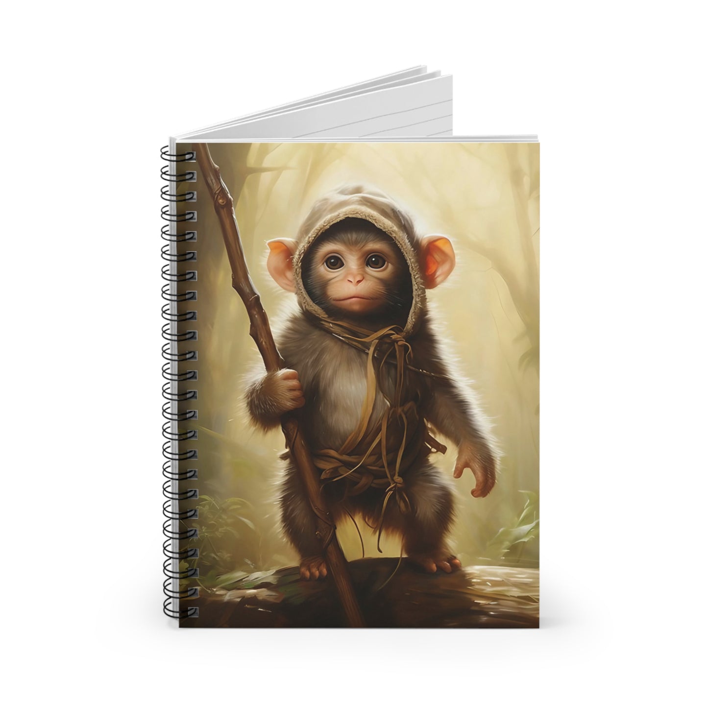 Spiral Notebook - Adorable Monkey Explorer - Ruled Lined - Baby Monkey Journal