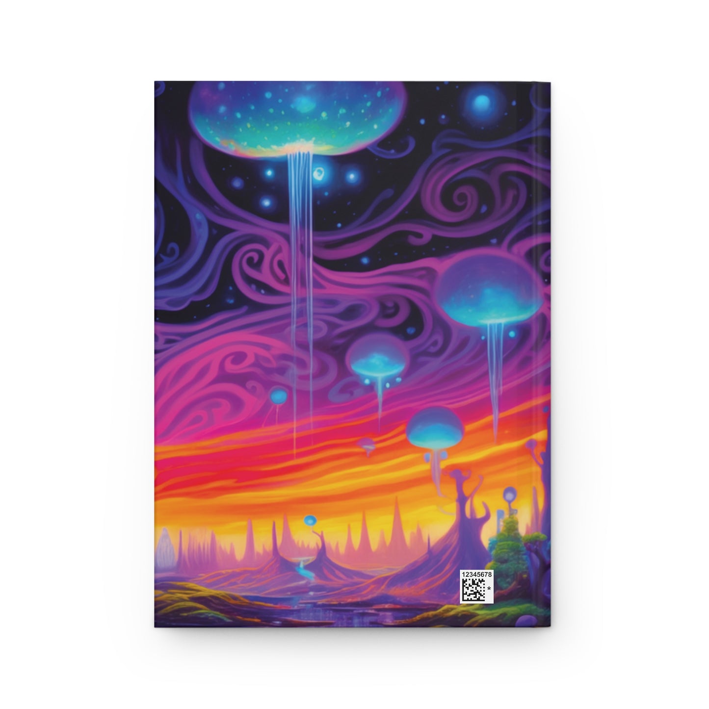 Trippy Marsh Hardcover Journal Mushroom Notebook