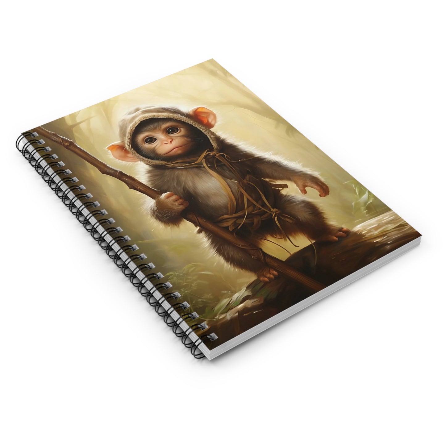 Spiral Notebook - Adorable Monkey Explorer - Ruled Lined - Baby Monkey Journal