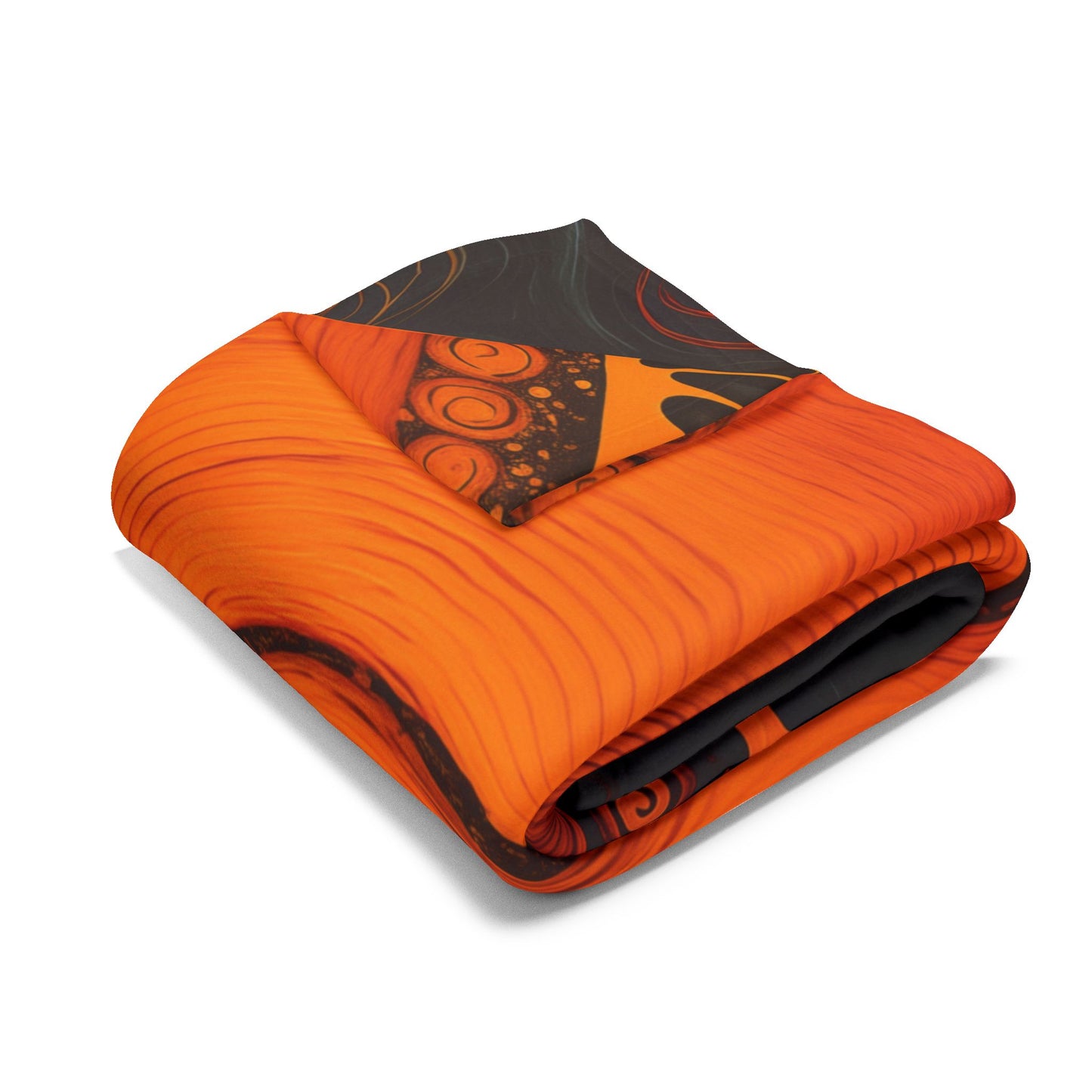 Flaming Sun Blanket Arctic Fleece Blanket Orange Black Fuzzy Blanket Warm Blanket Soft Blanket Boho Sun Trippy