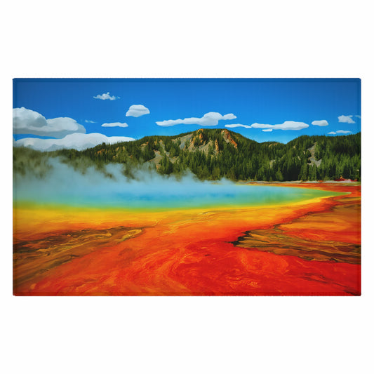 Grand Prismatic Gorge National Park Area Rug - colorful rug with rainbow colors inspired by nature