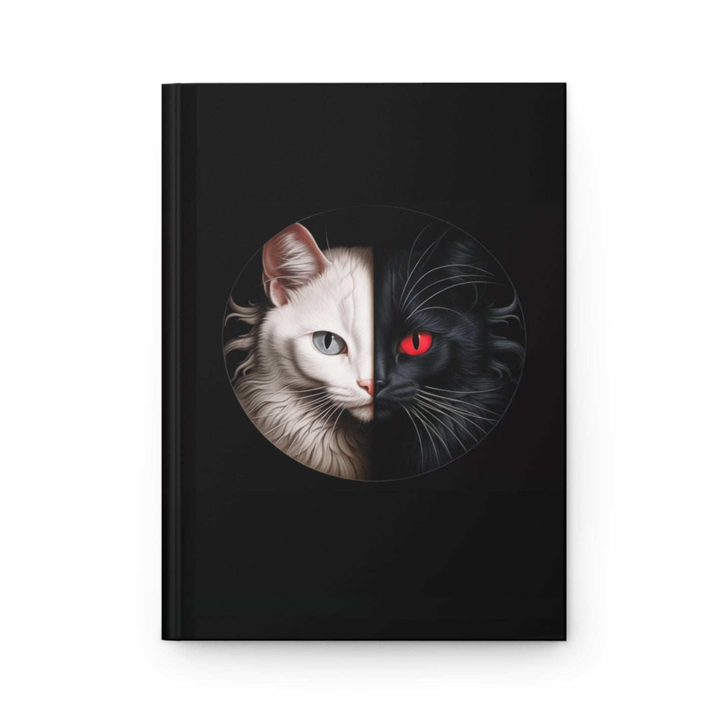 Chimera Cat Hardcover Journal White Cat Black Cat Notebook